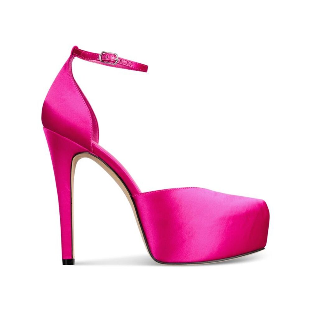 AAJ BY AMINAH Womens Pink 1-1/2" Platform Satiya Toe Stiletto Pumps Shoes 9 M